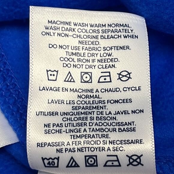 Land’s End Royal Blue 1/4 Zip Long Sleeve Mock Neck Fleece Pullover-Lrg/P 14-16 - Picture 16 of 16